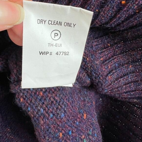 Woolrich Sweater Mens XL 100 % Wood Eggplant Tweed Hand Framed Hong Kong Vintage - Picture 8 of 9